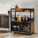2-Tier Baker's Rack Industrial Kitchen Microwave Oven Stand with Storage Cabinet-Rustic Brown by LJGDeals