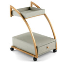 Modern 2-Tier Rolling End Table with Tray Top and Pull-Out Drawer-Gray by DirectDeals