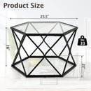 Modern Accent Geometric Glass Coffee Table-Black by LJGDeals