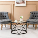 Modern Accent Geometric Glass Coffee Table-Black by LJGDeals