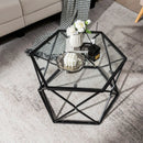Modern Accent Geometric Glass Coffee Table-Black by LJGDeals