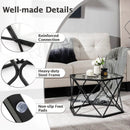 Modern Accent Geometric Glass Coffee Table-Black by LJGDeals