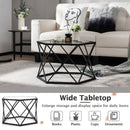 Modern Accent Geometric Glass Coffee Table-Black by LJGDeals