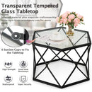 Modern Accent Geometric Glass Coffee Table-Black by LJGDeals