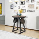 3 Pieces Dining Table Set with 2 Foldable Stools for Small Space-Gray by LJGDeals