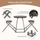 3 Pieces Dining Table Set with 2 Foldable Stools for Small Space-Gray by LJGDeals