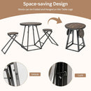 3 Pieces Dining Table Set with 2 Foldable Stools for Small Space-Gray by LJGDeals