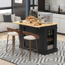 Kitchen Island with Storage and 3-Level Adjustable Shelves by LJGDeals