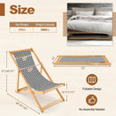 Folding Bamboo Sling Chair with Adjustable Backrest and Canvas-Natural by LJGDeals