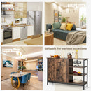 Industrial Kitchen Storage Cabinet with Open Shelves-Rustic Brown by LJGDeals