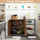 Industrial Kitchen Storage Cabinet with Open Shelves-Rustic Brown by LJGDeals