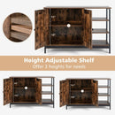 Industrial Kitchen Storage Cabinet with Open Shelves-Rustic Brown by LJGDeals
