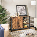 Industrial Kitchen Storage Cabinet with Open Shelves-Rustic Brown by LJGDeals
