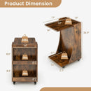 C-shaped Rolling End Side with Back Storage Shelves beside Sofa by LJGDeals