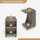 C-shaped Rolling End Side with Back Storage Shelves beside Sofa by LJGDeals