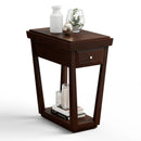 2-Tier Rubber Wood Classic End Table with Drawer and Shelf by LJGDeals