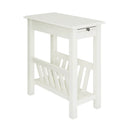2-Tier End Table with Pull-out Tray and Solid Rubber Wood Legs by LJGDeals