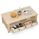 3-tier Coffee Table with 2 Drawers and 5 Support Legs by LJGDeals