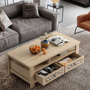 3-tier Coffee Table with 2 Drawers and 5 Support Legs by LJGDeals