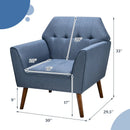 Modern Tufted Fabric Accent Chair with Rubber Wood Legs by LJGDeals