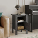 Compact Floor Farmhouse Nightstand with Open Shelf and Cabinet by LJGDeals