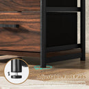 3-Tier Retro Nightstand with 2 Removable Fabric Drawers and Open Shelf-Walnut by LJGDeals