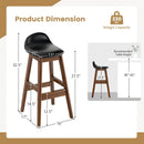 27.5 Inch Set of 2 Upholstered PU Leather Barstools with Back Cushion-Brown by LJGDeals