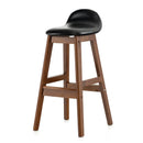 27.5 Inch Set of 2 Upholstered PU Leather Barstools with Back Cushion-Brown by LJGDeals