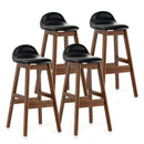 27.5 Inch Set of 2 Upholstered PU Leather Barstools with Back Cushion-Brown by LJGDeals