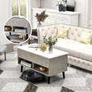 31.5 Inch Lift-Top Coffee Table with Hidden Storage and 2 Open Shelves by LJGDeals