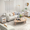 Modern End Table Bedside Table with 2 Rattan Decorated Drawers by LJGDeals