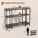 Industrial Wine Rack Wine Bar Cabinet with Storage Shelves by LJGDeals