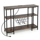 Industrial Wine Rack Wine Bar Cabinet with Storage Shelves by LJGDeals