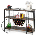 Industrial Wine Rack Wine Bar Cabinet with Storage Shelves by LJGDeals