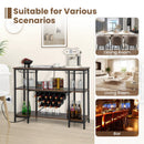 Industrial Wine Rack Wine Bar Cabinet with Storage Shelves by LJGDeals