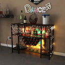 Industrial Wine Rack Wine Bar Cabinet with Storage Shelves by LJGDeals