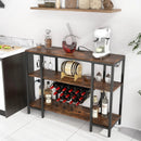 Industrial Wine Rack Wine Bar Cabinet with Storage Shelves by LJGDeals