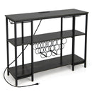 Industrial Wine Rack Wine Bar Cabinet with Storage Shelves by LJGDeals