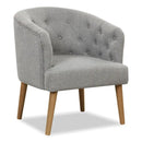 Upholstered Tub Chair with Solid Rubber Wood Legs and Adjustable Foot Pads for Living Room-Gray by LJGDeals
