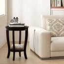 2-tier Round End Table with Solid Wood Legs by LJGDeals
