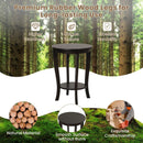 2-tier Round End Table with Solid Wood Legs by LJGDeals
