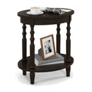 Oval Side Table with Storage Shelf and Wood Legs by DirectDeals