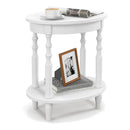 Oval Side Table with Storage Shelf and Wood Legs by LJGDeals