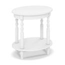 Oval Side Table with Storage Shelf and Wood Legs by DirectDeals