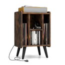 Vinyl Record Storage Turntable Stand with 4 Open Shelves by LJGDeals