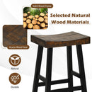 24 Inch Solid Wood Saddle-Seat with Curved Seat Surface and Comfortable Footrests by LJGDeals
