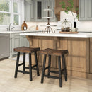 24 Inch Solid Wood Saddle-Seat with Curved Seat Surface and Comfortable Footrests by LJGDeals