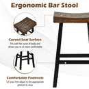 24 Inch Solid Wood Saddle-Seat with Curved Seat Surface and Comfortable Footrests by LJGDeals