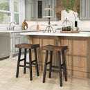 24 Inch Solid Wood Saddle-Seat with Curved Seat Surface and Comfortable Footrests by LJGDeals