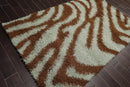 5' x 8' Modern 100% Nylon Shag Area Rug Brown